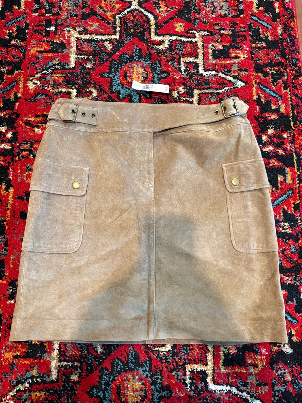 Ann Taylor Loft 100% Suede skirt size 4 NWT